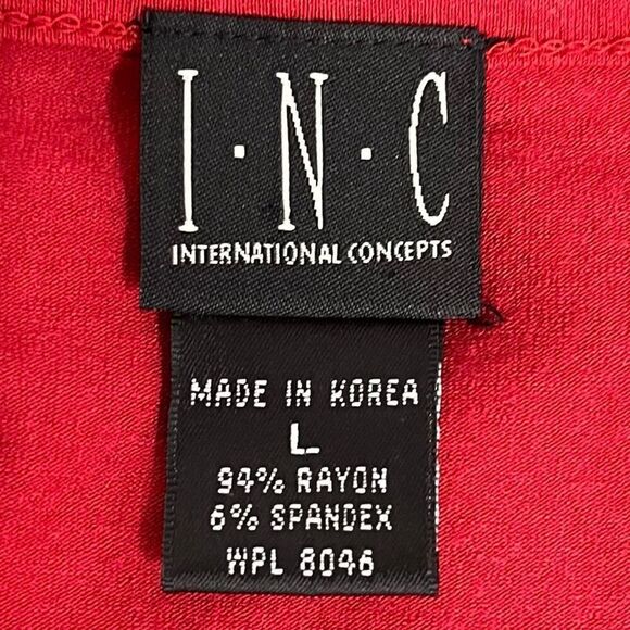 INC Red With Black Loops Top   Sz L   GUC - Picture 3 of 4